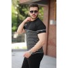 Erkek çizgi Desenli Bisiklet Yaka Kısa Kollu T-sihrt 162331 Erkek çizgi Desenli Bisiklet Yaka Kısa Kollu T-sihrt 162331
