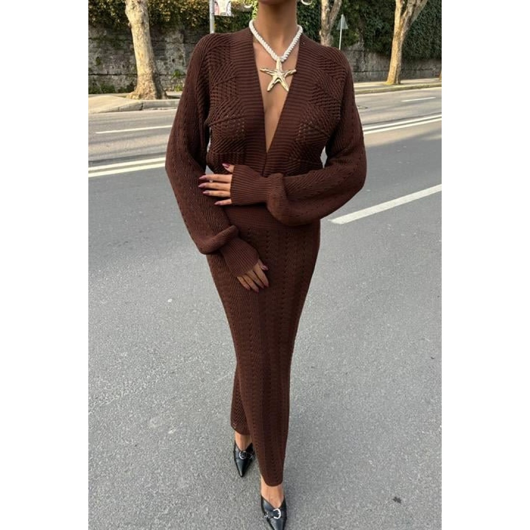 Laura Derin Dekolte Kroşe Elbise 2712-0025 158424 Laura Derin Dekolte Kroşe Elbise 2712-0025 158424