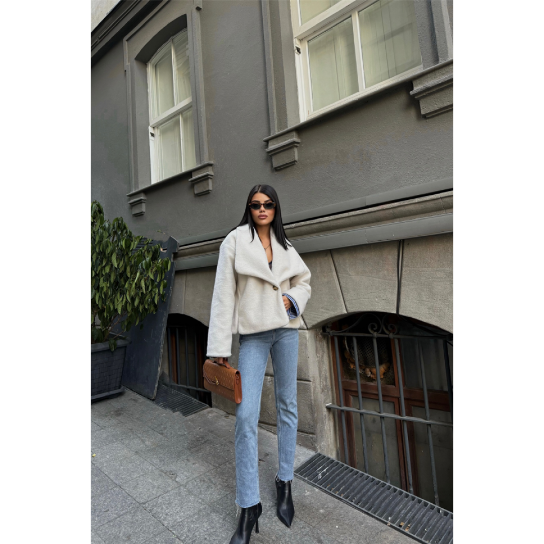 YÜN CROP KABAN - Krem 151196 YÜN CROP KABAN - Krem 151196