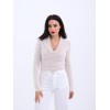 42531 TRİKO SİMLİ YAKALI CROP-EKRU 144094 42531 TRİKO SİMLİ YAKALI CROP-EKRU 144094
