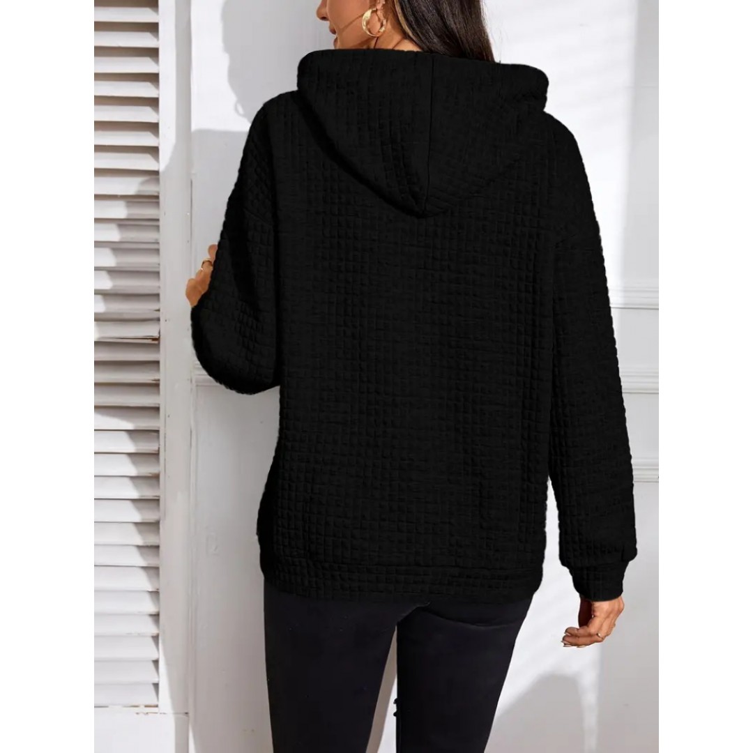 Kadın Uzun Kollu Kapşonlu Bağcıklı Cepli Capitone Sweatshirt 136198 Kadın Uzun Kollu Kapşonlu Bağcıklı Cepli Capitone Sweatshirt 136198