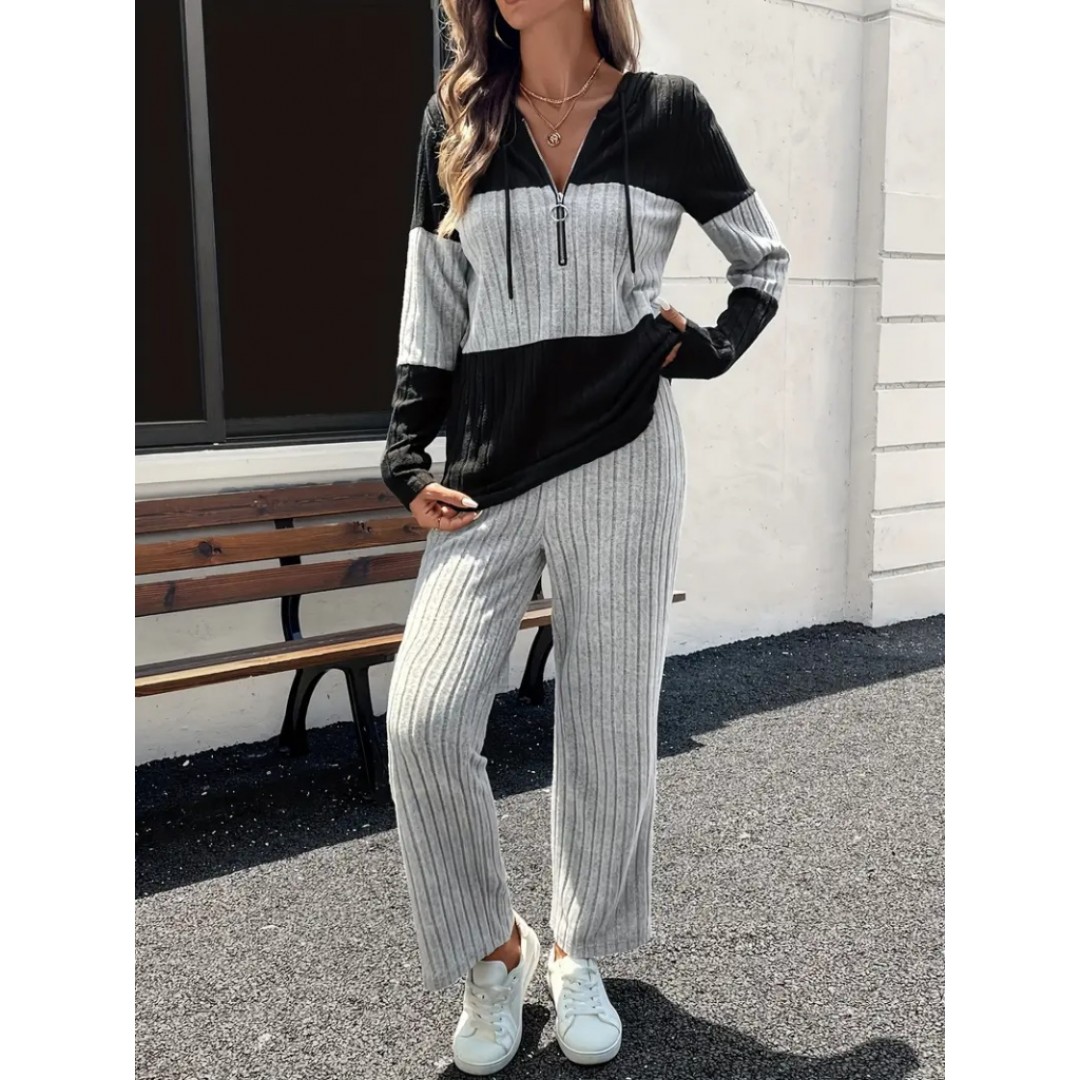 Kadın Uzun Kollu Kapşonlu önden Fermuarlı şardonlu Kaşkorse Bluz Ve Pantolon 138444 Kadın Uzun Kollu Kapşonlu önden Fermuarlı şardonlu Kaşkorse Bluz Ve Pantolon 138444