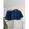 Taş Detaylı Gömlek Şort Denim Takım 10175 159450 Taş Detaylı Gömlek Şort Denim Takım 10175 159450