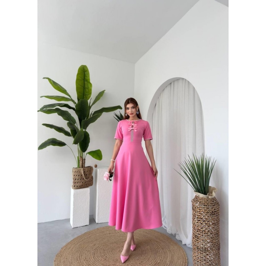 Wera Taşlı Fiyonk Detaylı Elbise 162263 Wera Taşlı Fiyonk Detaylı Elbise 162263