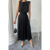 KETEN KOLSUZ BLUZ - MAXİ ETEK TAKIM - Siyah 161848