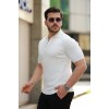 Erkek Fermuarlı Yakalı Kısa Kollu Tshirt - 159164 Erkek Fermuarlı Yakalı Kısa Kollu Tshirt - 159164