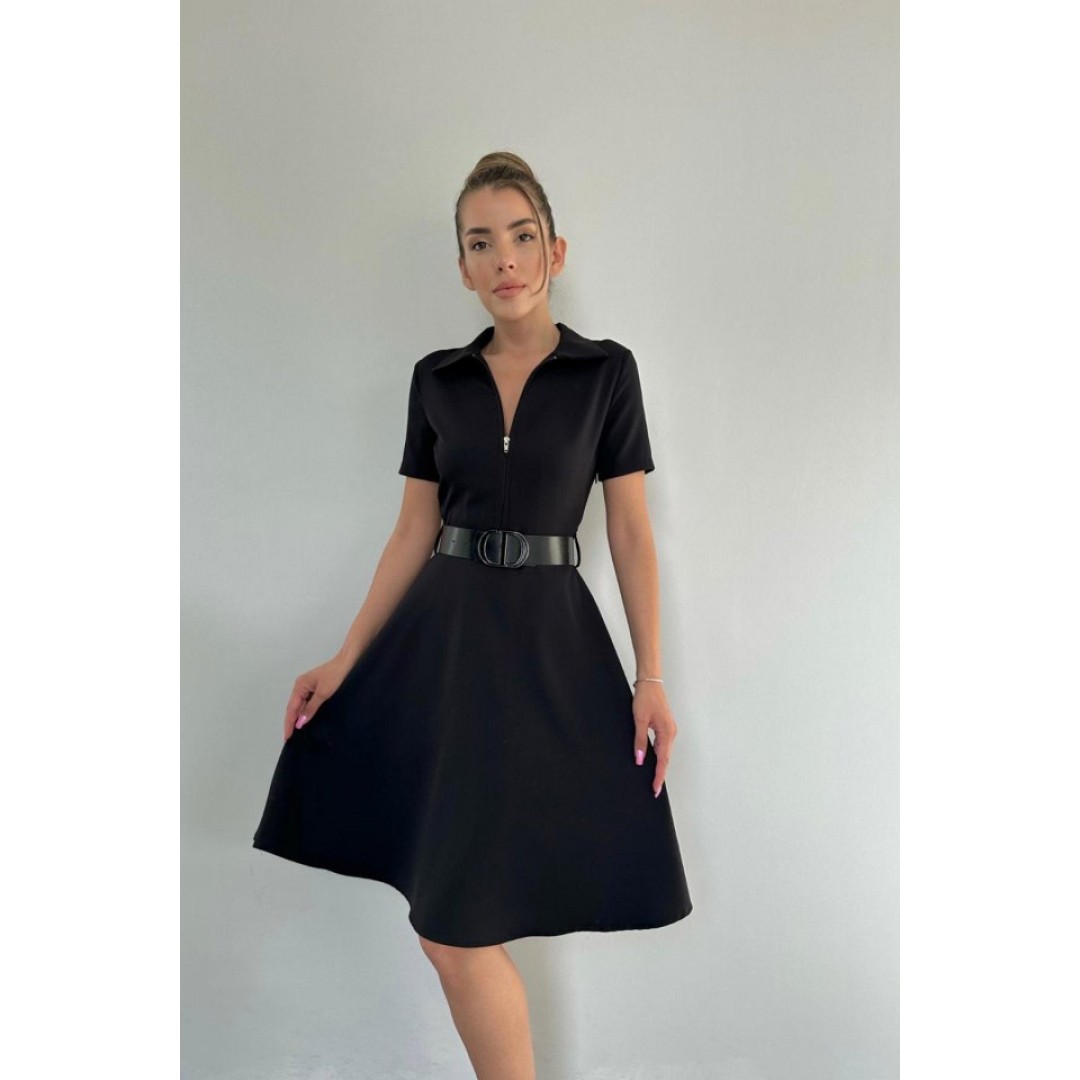 Siyah Kemerli Spor Elbise 152116
