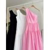Tek Omuzlu Pile Detay Maxi Elbise 2895 160562 Tek Omuzlu Pile Detay Maxi Elbise 2895 160562