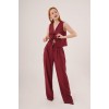 Ön Bağlama Detaylı Yelek Ve Pantolon Bordo İkili Takım - 149853 Ön Bağlama Detaylı Yelek Ve Pantolon Bordo İkili Takım - 149853