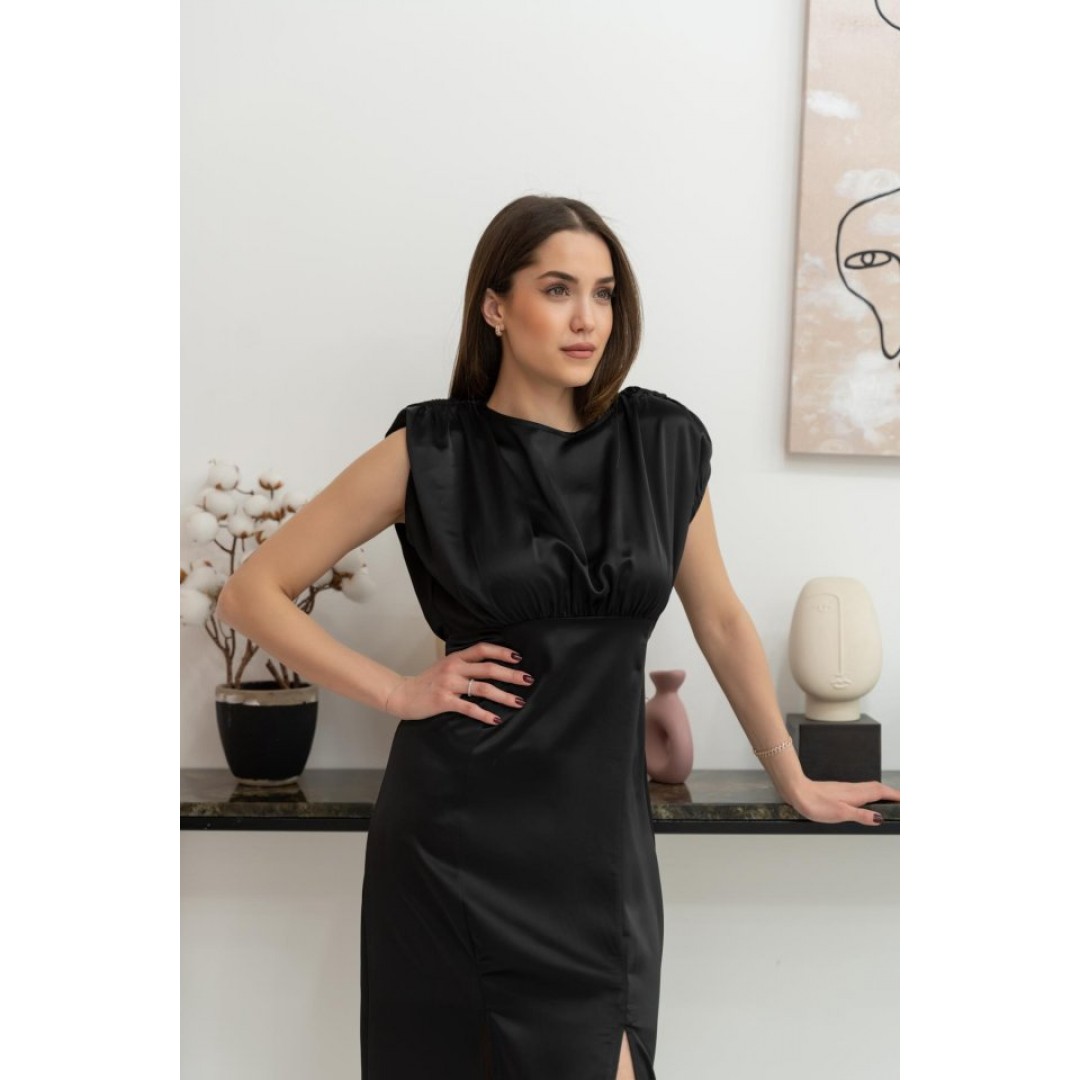 Siyah Eteği Yırtmaçlı Helen Elbise - 150503 Siyah Eteği Yırtmaçlı Helen Elbise - 150503