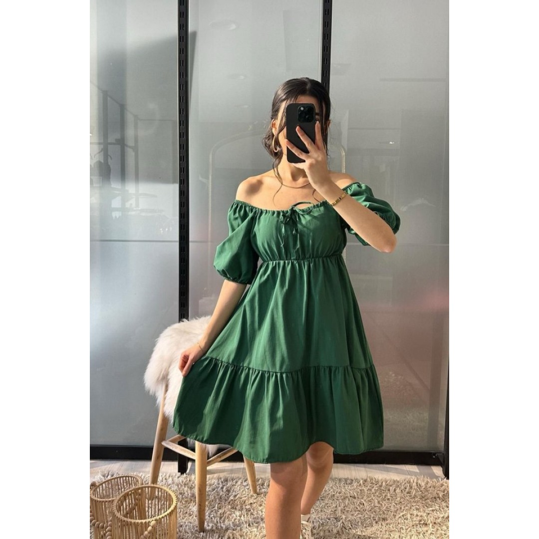 2351 Kloş Poplin Elbise - Y.Zümrüt 145271 2351 Kloş Poplin Elbise - Y.Zümrüt 145271