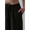 Beli Lastikli Bol Paça Pantolon - Koyu Haki 154480