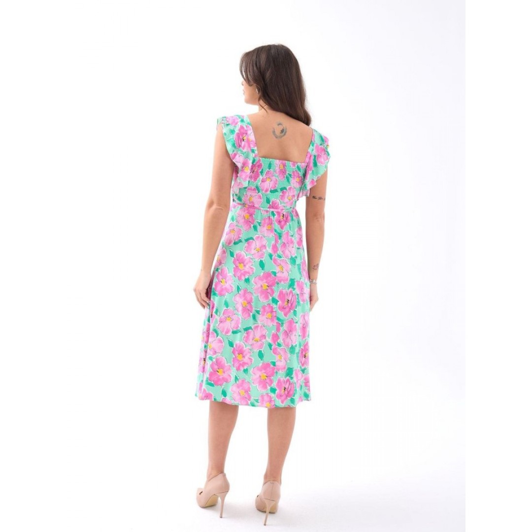5370 ELBİSE-PEMBE GÜL DESEN 154674 5370 ELBİSE-PEMBE GÜL DESEN 154674