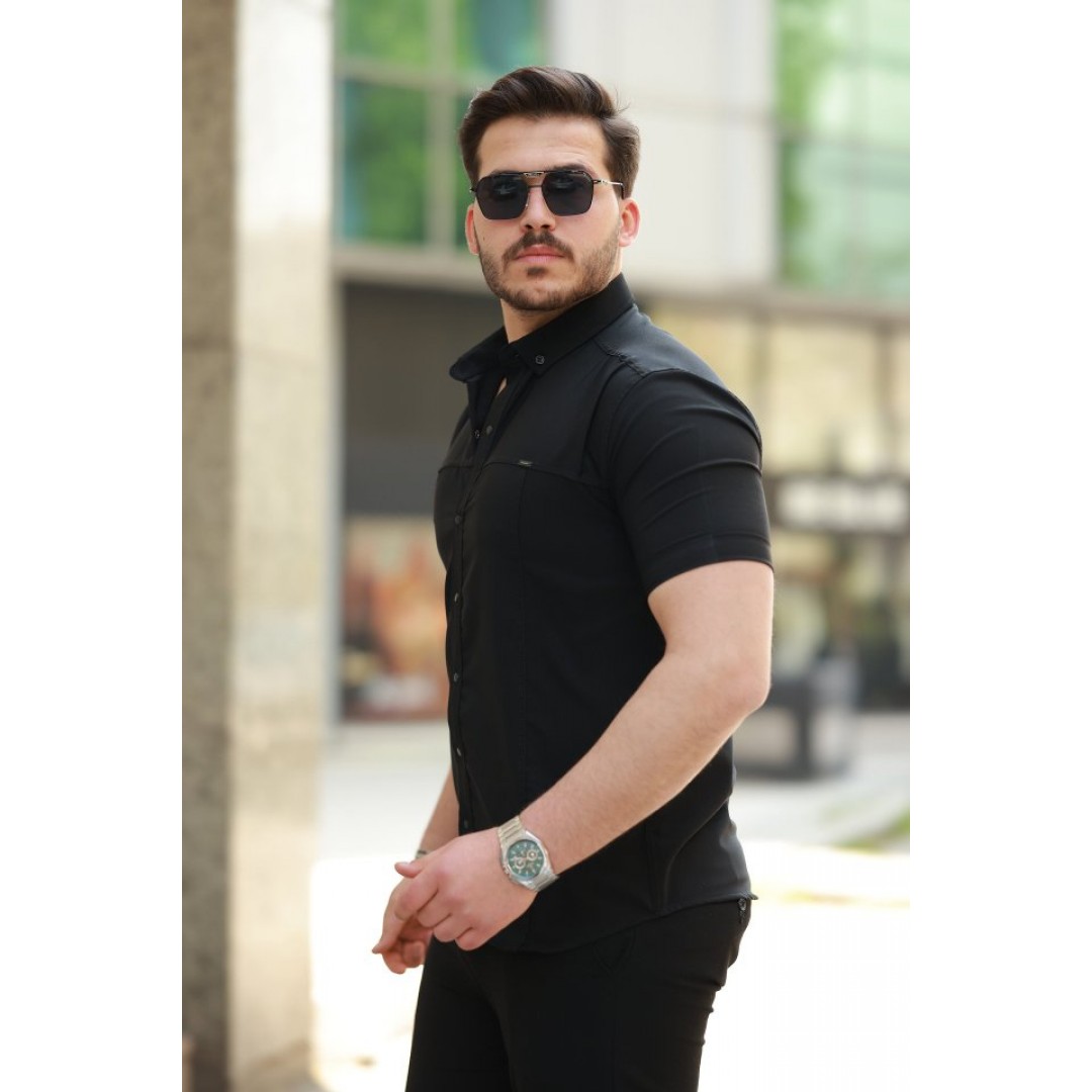 Erkek çıtçıt Düğmeli Kısa Kollu Gömlek 159201