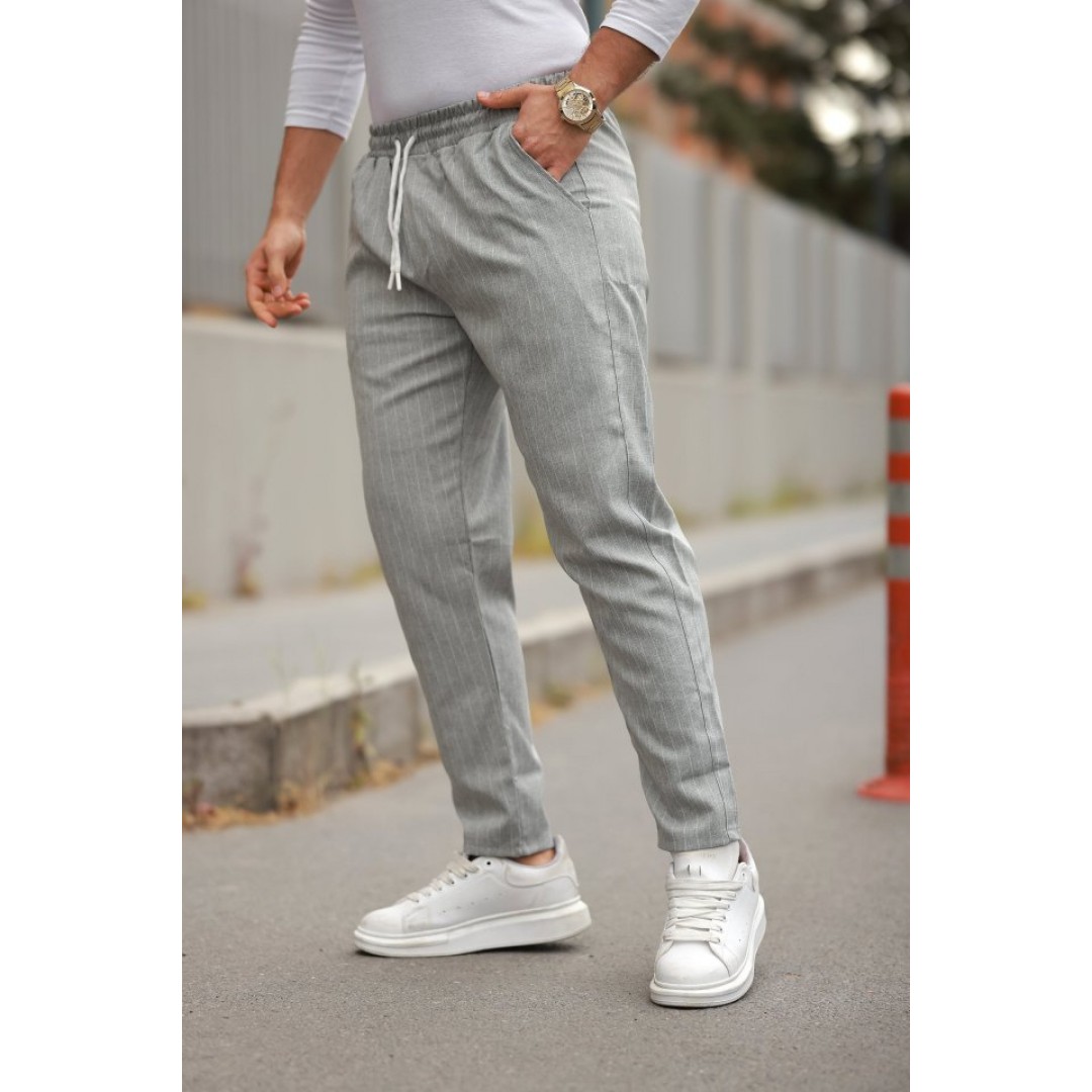 Erkek Beli Bağcıklı çizgili Pantolon - 160690 Erkek Beli Bağcıklı çizgili Pantolon - 160690