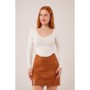 Geniş Yaka Beyaz Basic Body Bluz 148075 Geniş Yaka Beyaz Basic Body Bluz 148075