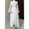 Beyaz Bel Detaylı Elbise - 162787 Beyaz Bel Detaylı Elbise - 162787