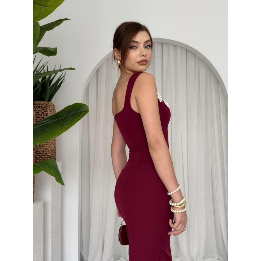 Mıng Çiçek Detaylı Elbise - 160492