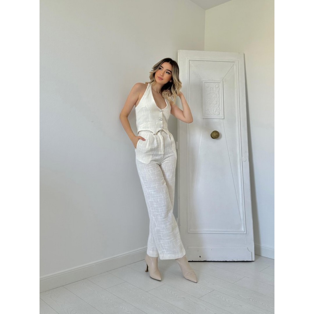 Beyaz Yelek Ve Pantolon Takım 152563 Beyaz Yelek Ve Pantolon Takım 152563