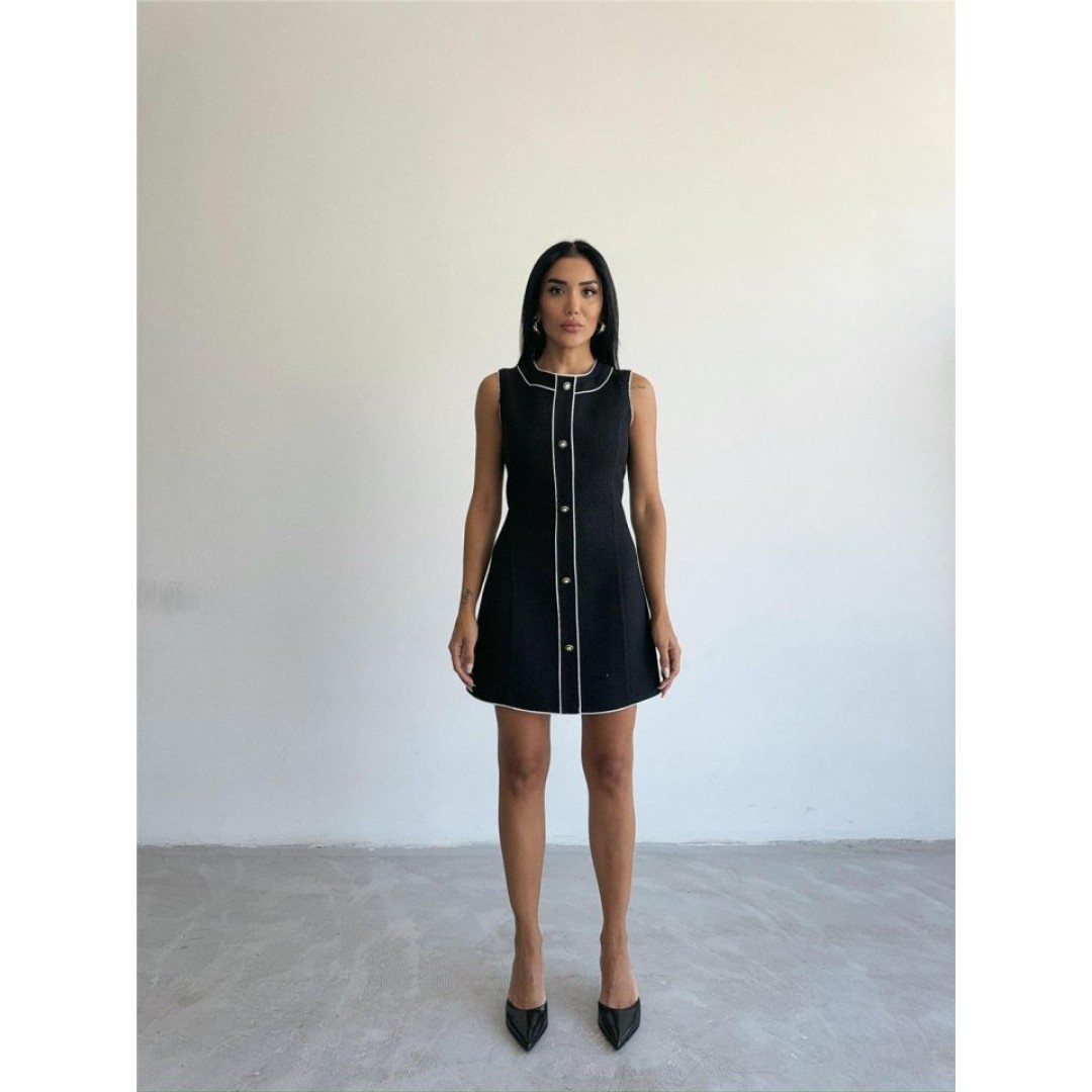 CHANEL KUMAŞ KISA ÖNDEN DÜĞMELİ ELBİSE - Siyah - 150146 CHANEL KUMAŞ KISA ÖNDEN DÜĞMELİ ELBİSE - Siyah - 150146