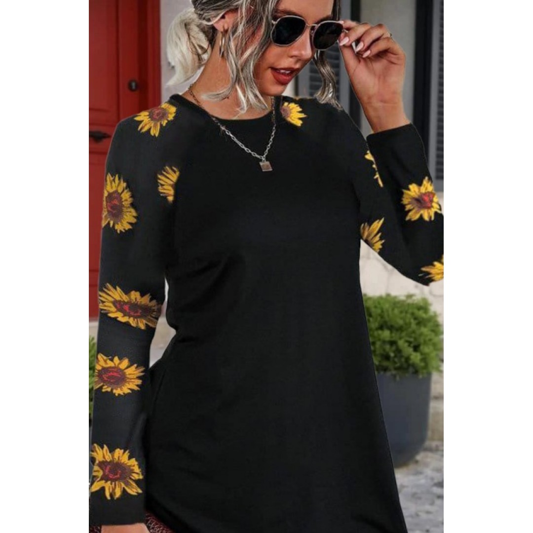 Kadın Uzun Kollu Bisiklet Yaka Krep Mini Boy Elbise - 134684 Kadın Uzun Kollu Bisiklet Yaka Krep Mini Boy Elbise - 134684