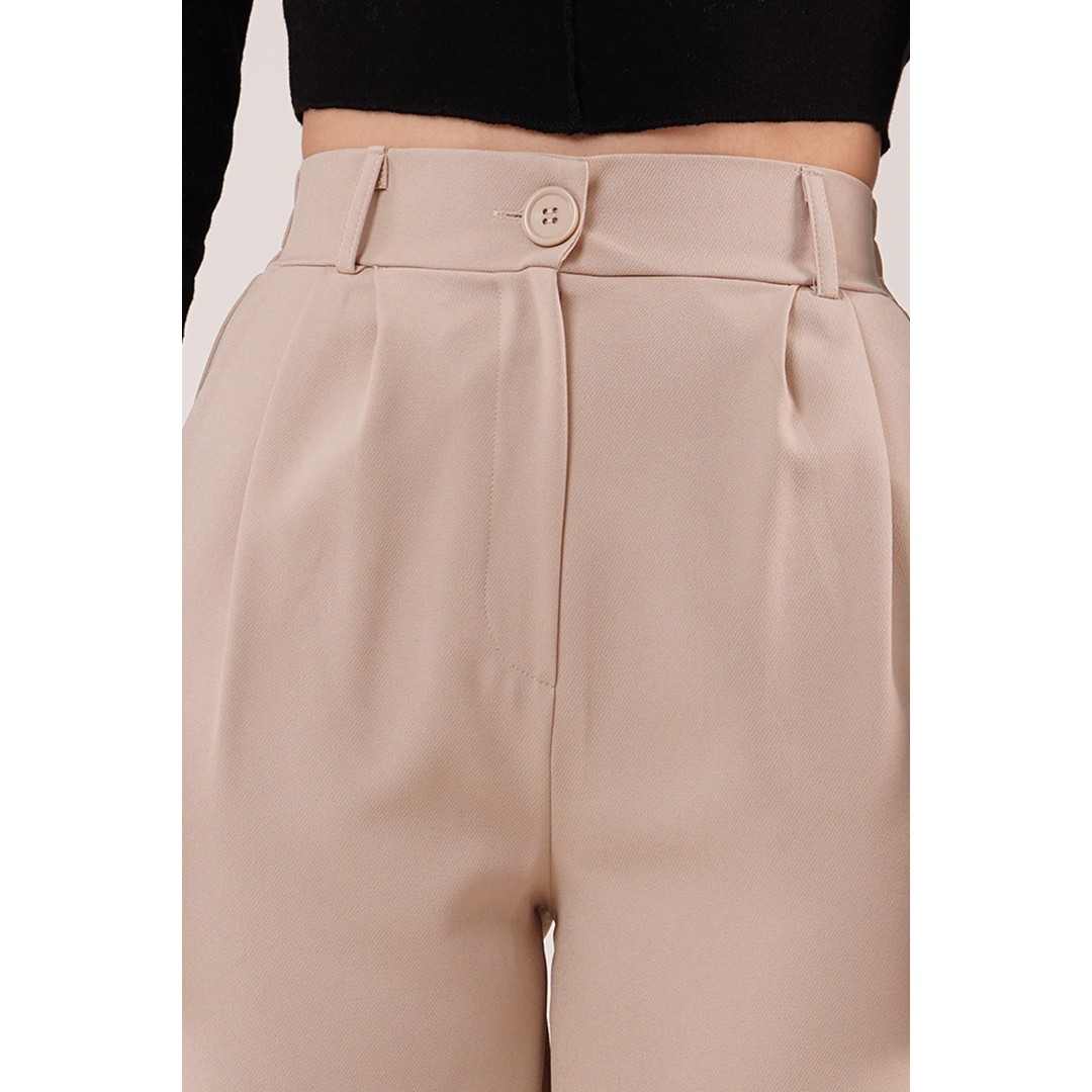Bol Paça Piliseli Bej Pantolon 147298 Bol Paça Piliseli Bej Pantolon 147298