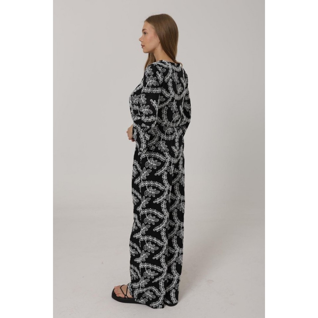 İşlemeli Oversize Pantolon - Siyah 162571 İşlemeli Oversize Pantolon - Siyah 162571