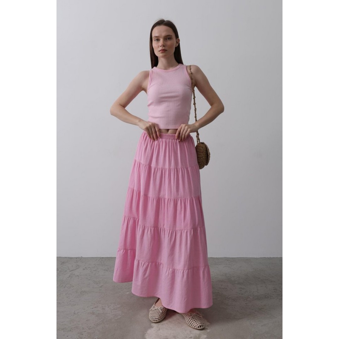 KAT KAT KETEN ETEK - Şeker Pembe 152367 KAT KAT KETEN ETEK - Şeker Pembe 152367