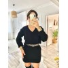 Kadın Uzun Kollu V Yakalı Mini Triko Elbise - 132903 Kadın Uzun Kollu V Yakalı Mini Triko Elbise - 132903