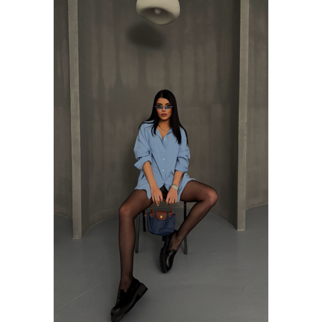 BOYFRİEND GÖMLEK MODAL KUMAŞ OVERSİZE - Mavi - 153597