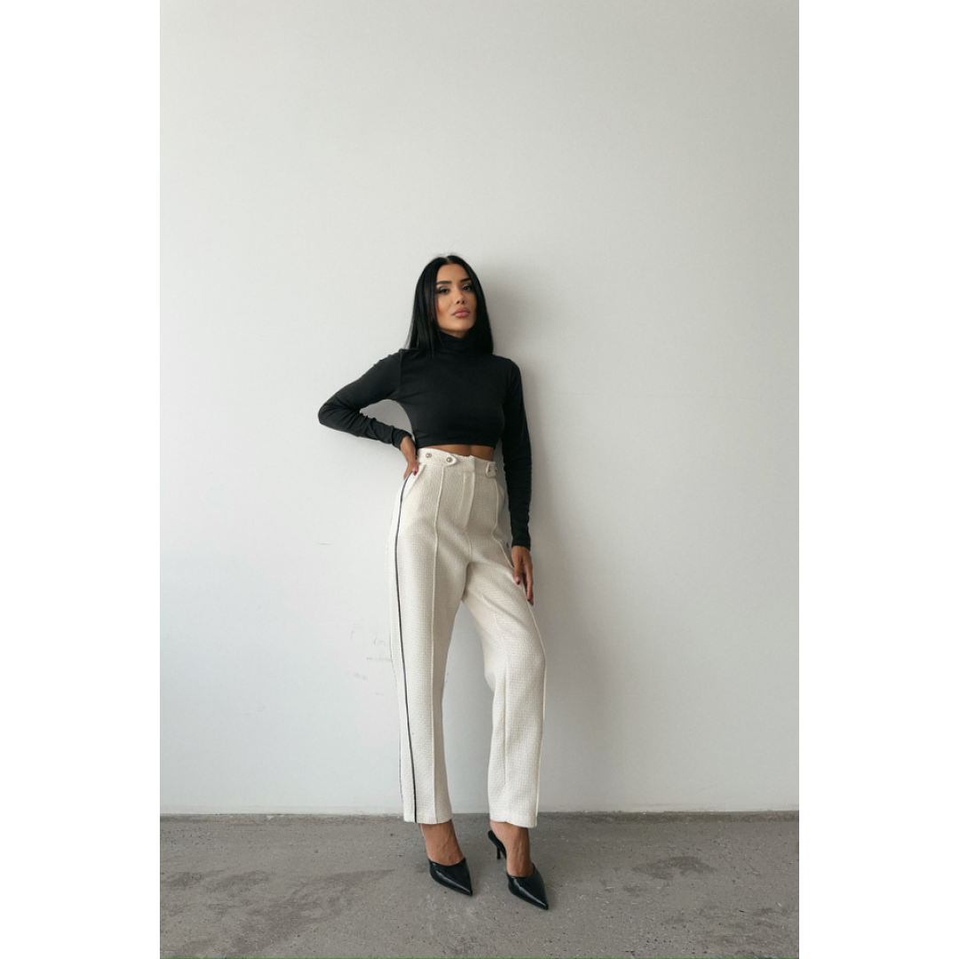 CHANEL PANTOLON YAN BİYELİ - Beyaz 151880 CHANEL PANTOLON YAN BİYELİ - Beyaz 151880