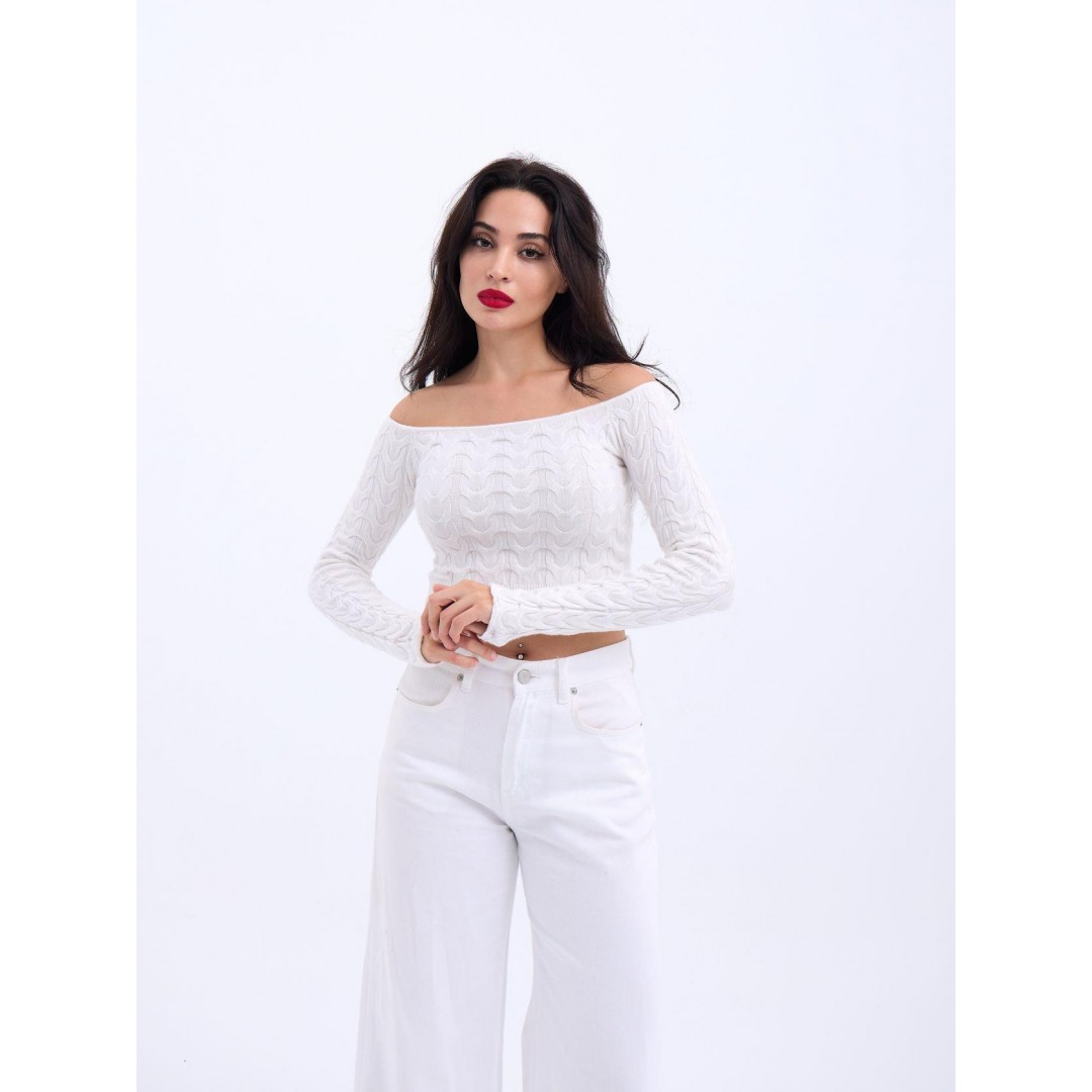 42241 TRİKO KAYIK YAKA CROP-EKRU 143848 42241 TRİKO KAYIK YAKA CROP-EKRU 143848