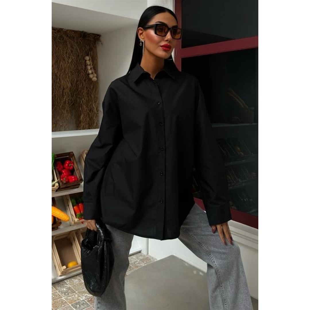 Klasik Oversize Poplin Gömlek 3421 158454