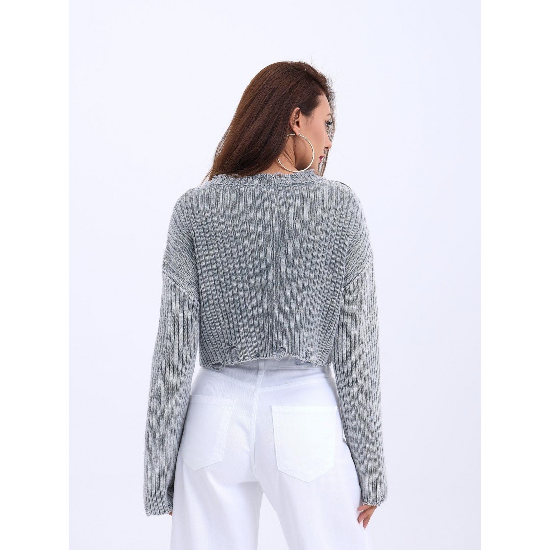 43191 TRİKO CROP KAZAK-GRİ 143919 43191 TRİKO CROP KAZAK-GRİ 143919