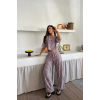 ÇİZGİLİ CROP GÖMLEK - SALAŞ PANTOLON TAKIM MODAL - Bordo 159502