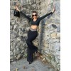 Kadın Belde Kruvaze Ve Ribana Detay Ispanyol Paça Ithal Krep Pantolon - 133846 Kadın Belde Kruvaze Ve Ribana Detay Ispanyol Paça Ithal Krep Pantolon - 133846