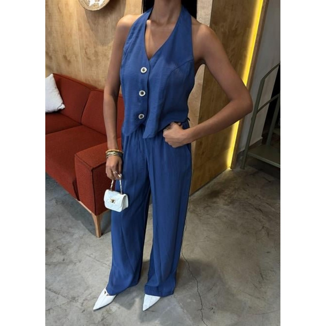 Halter Yaka Yelekli Modal Takım 10144 159110