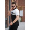 Erkek çizgi Desenli Yakalı Kısa Kollu T-shirt 162316