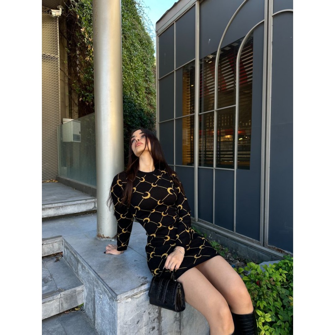 Kadın Bisiklet Yaka Uzun Kol Triko Mini Boy Elbise - 134640 Kadın Bisiklet Yaka Uzun Kol Triko Mini Boy Elbise - 134640
