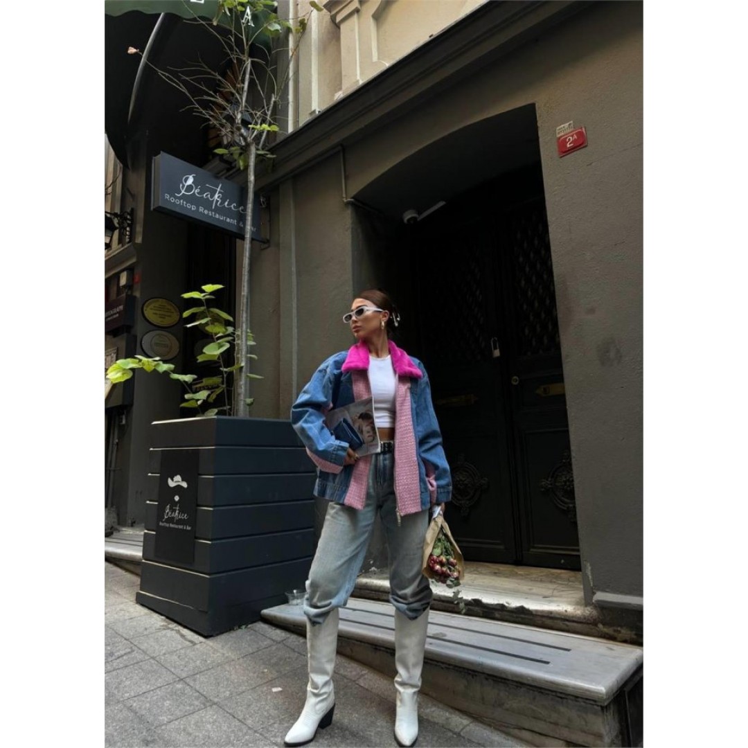 CHANEL GARNİLİ KOT MONT - Fuşya