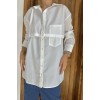 Beyaz Beli Ayrılabilen Poplin Gömlek - 152095