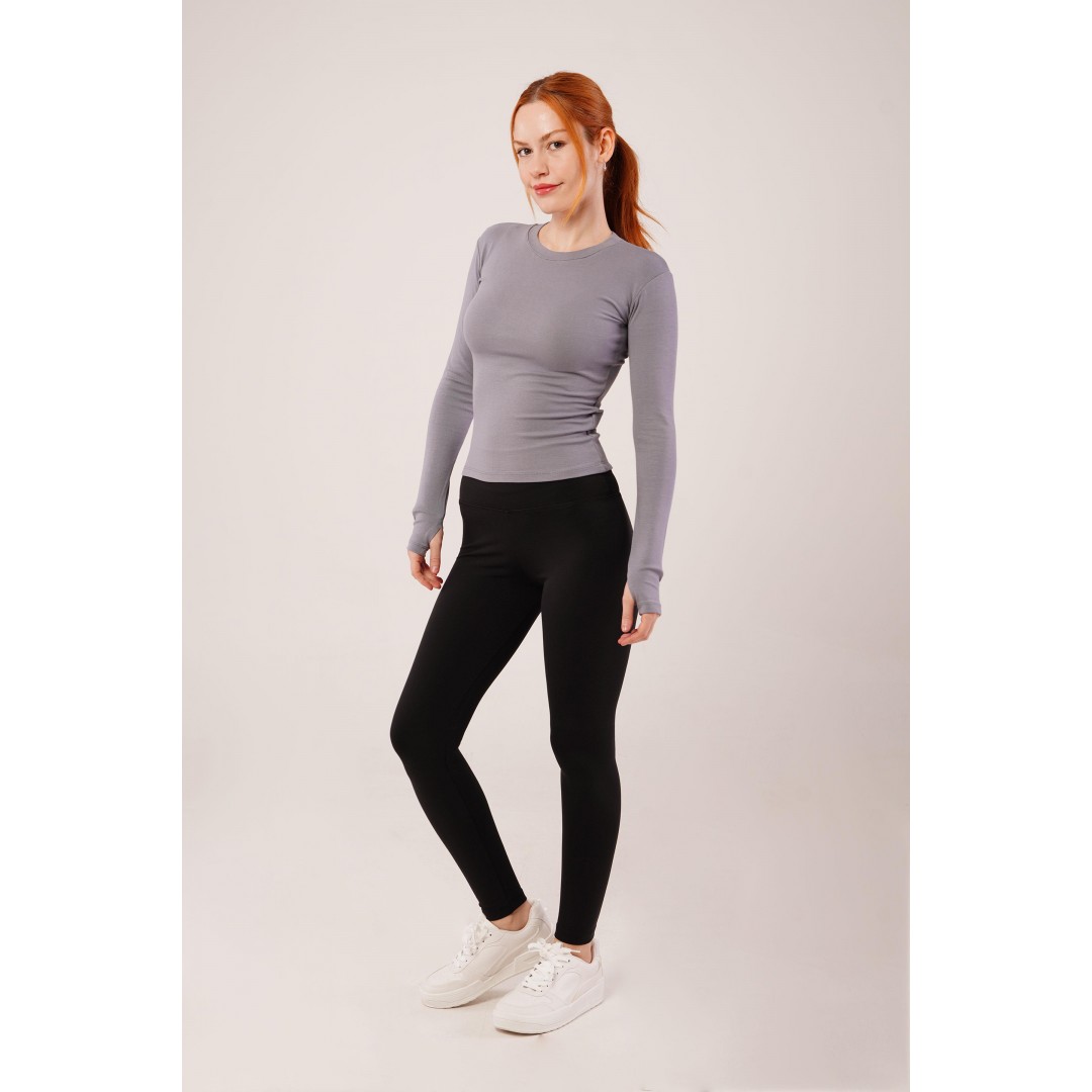 Uzun Kollu Basic Gri Bluz 147407 Uzun Kollu Basic Gri Bluz 147407