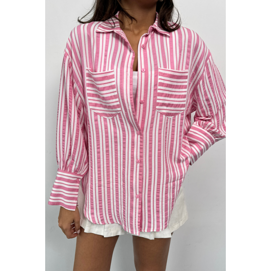 ÇİZGİLİ GÖMLEK - Pembe - 158869 ÇİZGİLİ GÖMLEK - Pembe - 158869