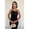 Siyah Piliseli Halter Boyun Elbise 153324 Siyah Piliseli Halter Boyun Elbise 153324