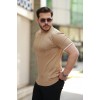 Erkek Bisiklet Yaka çizgi Desenli Ribanalı Kısa Kollu Tshirt - 159137 Erkek Bisiklet Yaka çizgi Desenli Ribanalı Kısa Kollu Tshirt - 159137