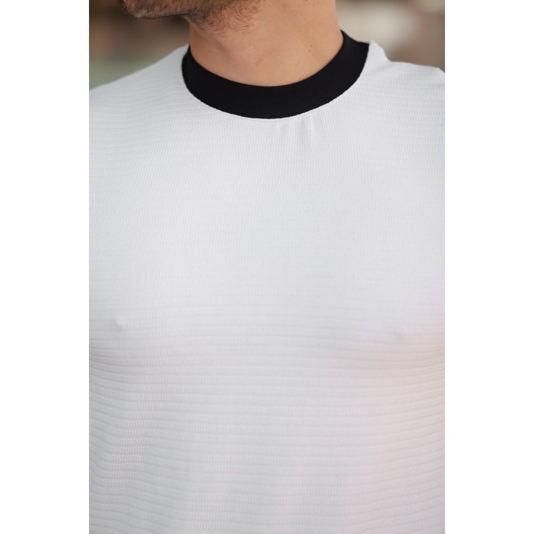Erkek Bisiklet Yaka örme Pamuklu Kumaş Kısa Kollu T-shirt 160101