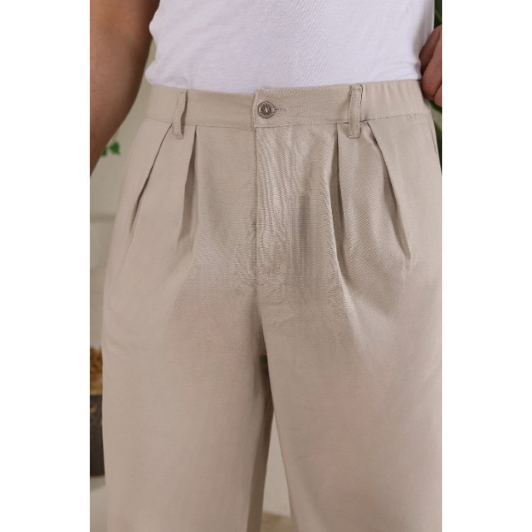 Erkek Beli Lastikli Pileli Baggy Pantolon - 159390 Erkek Beli Lastikli Pileli Baggy Pantolon - 159390