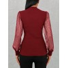 Kadınkolu Tül Detaylı Yarım Balıkçı Kaşkorse Bluz - 84930