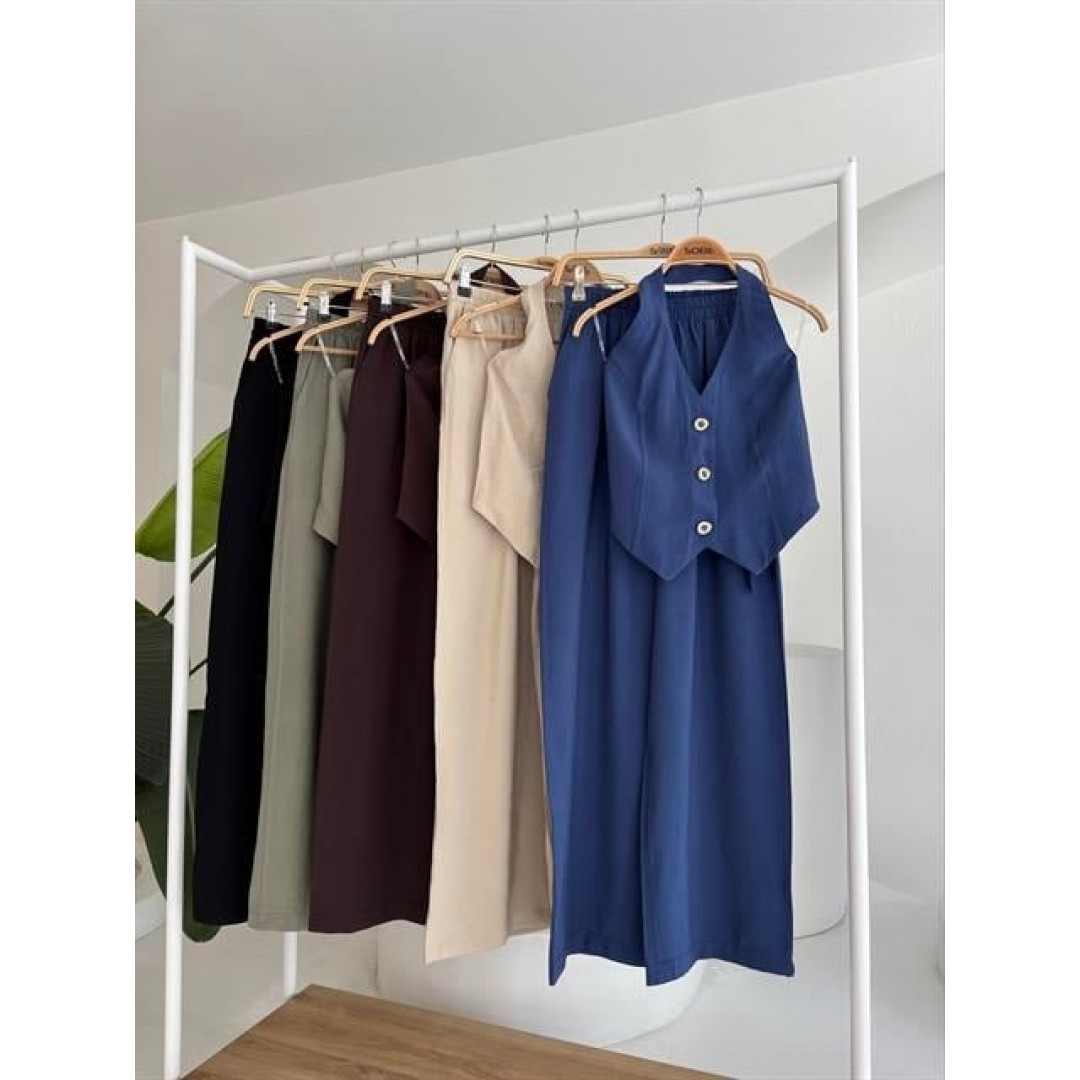 Halter Yaka Yelekli Modal Takım 10144 159110