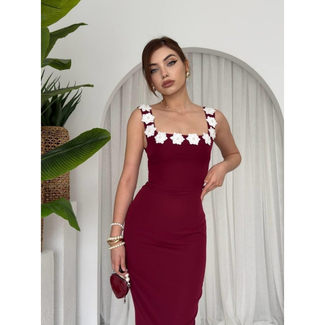 Mıng Çiçek Detaylı Elbise - 160492